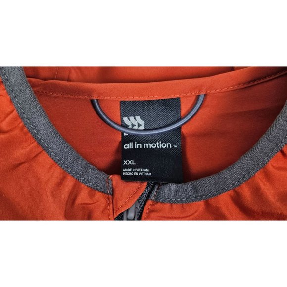 All In Motion Men Jacket Size XXL Lightweight Water Repellent Rust/Orange Zip - Picture 6 of 11